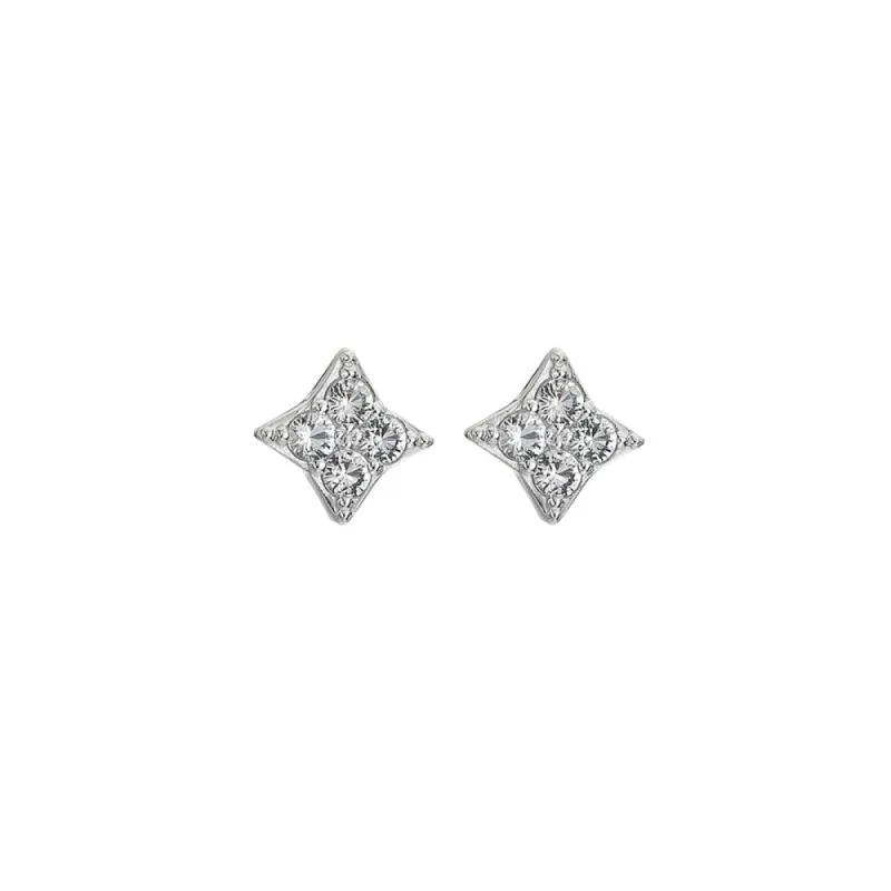 Hot Diamonds Sterling Silver White Topaz Squared Triangle Earrings sold by C.W. Sellors