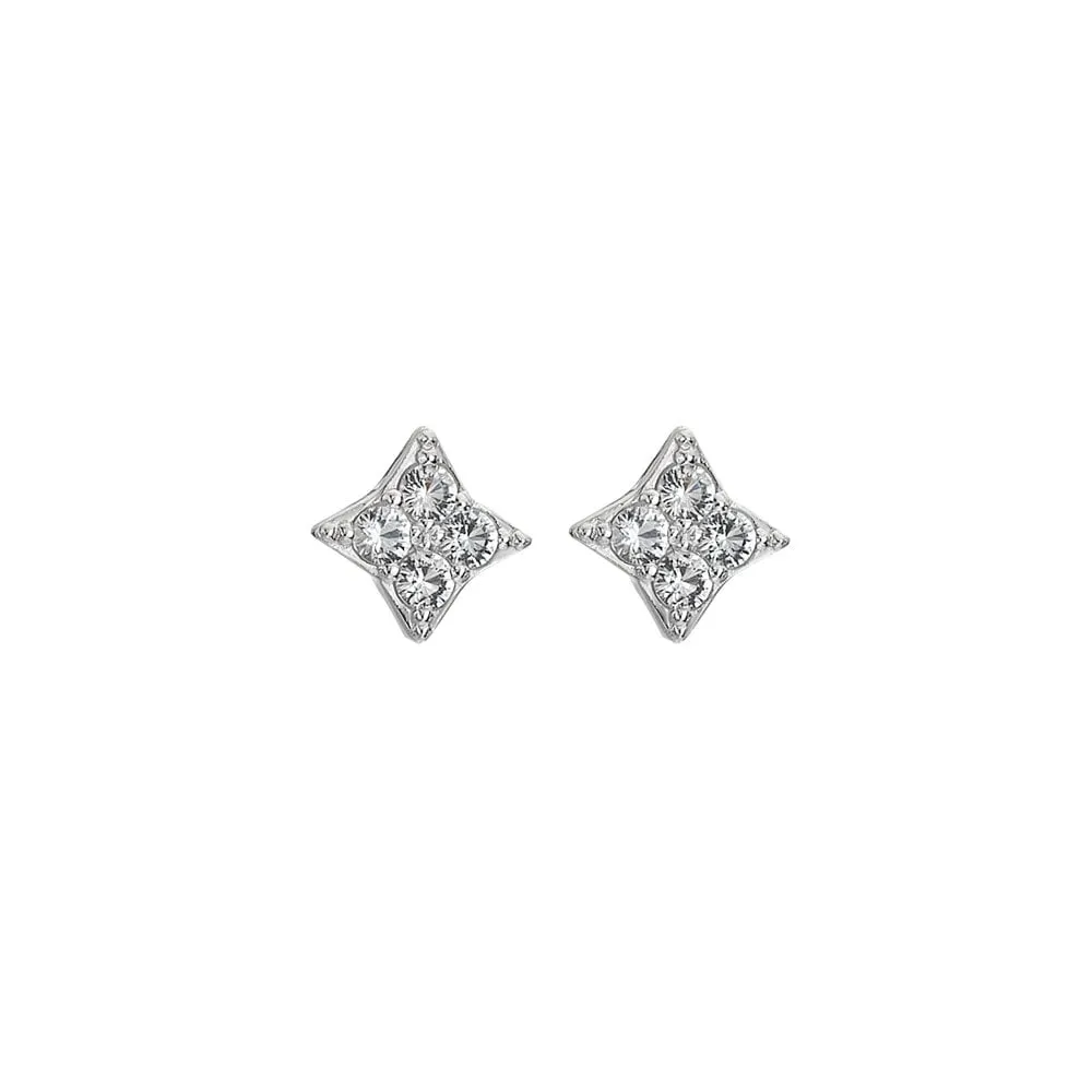 Hot Diamonds Sterling Silver White Topaz Squared Triangle Earrings sold by C.W. Sellors