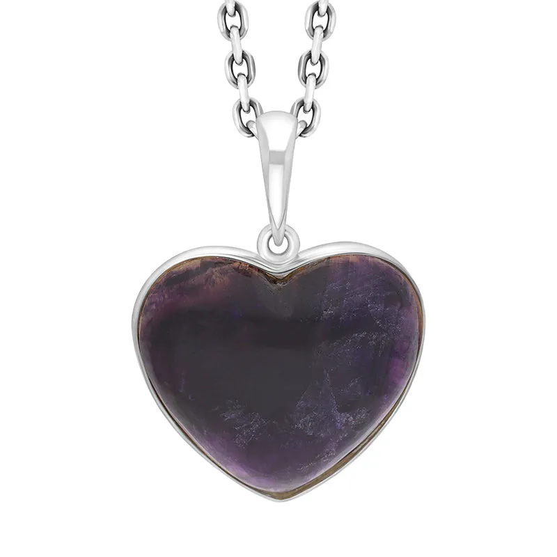 Sterling Silver Blue John Heart Necklace D sold by C.W. Sellors