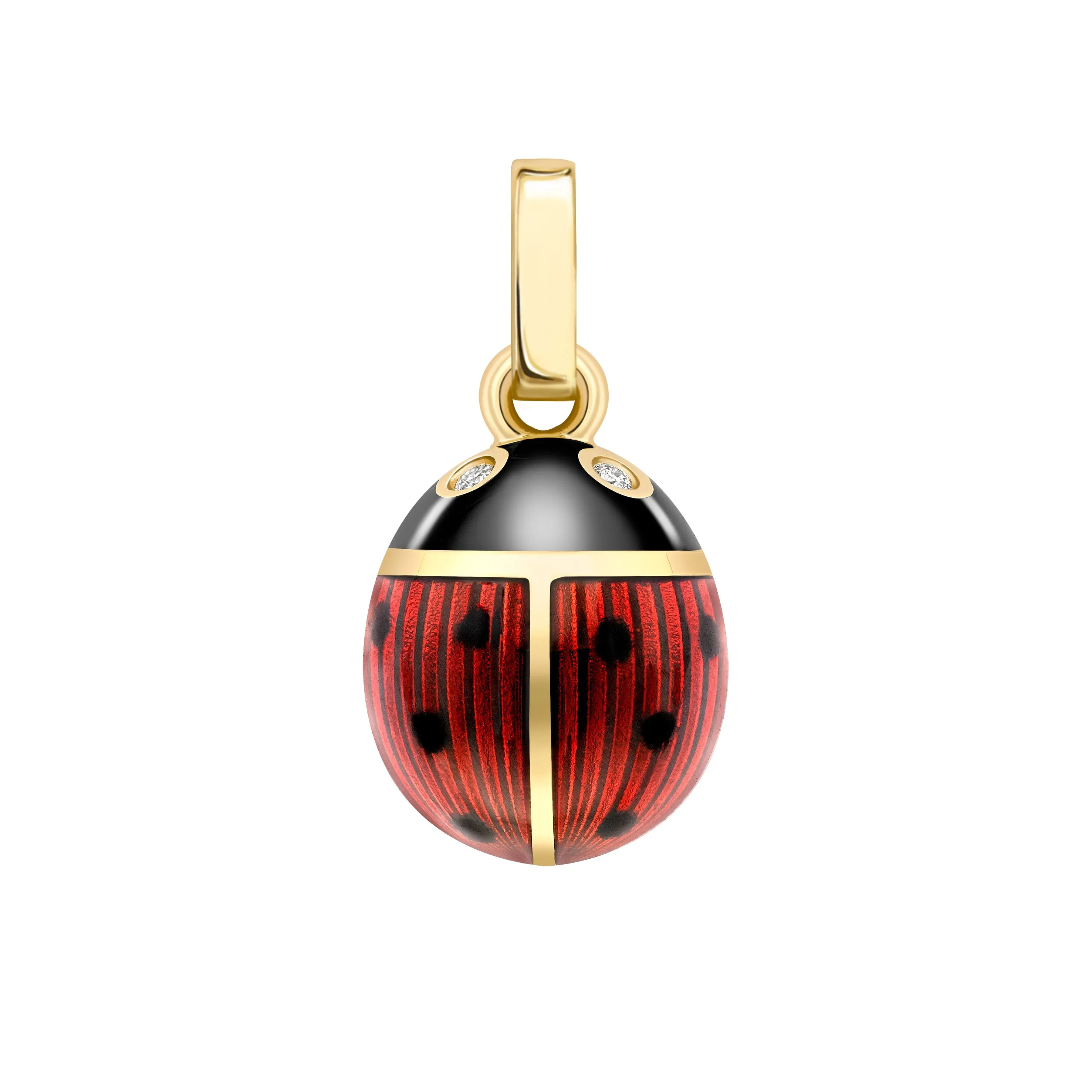 Faberge Heritage 18ct Yellow Gold Diamond Red Enamel Ladybird Charm sold by C.W. Sellors