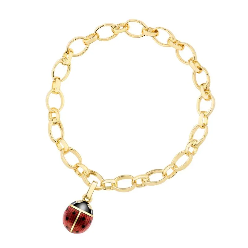 Faberge Heritage 18ct Yellow Gold Diamond Red Enamel Ladybird Charm sold by C.W. Sellors product image thumbnail 3