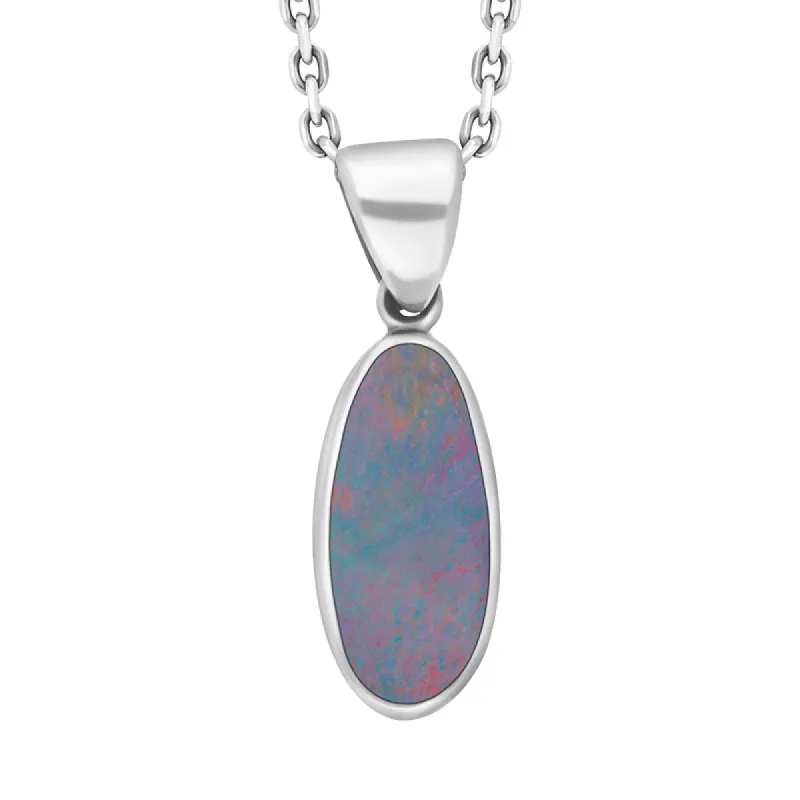 Sterling Silver Opal Doublet Abstract Necklace D sold by C.W. Sellors