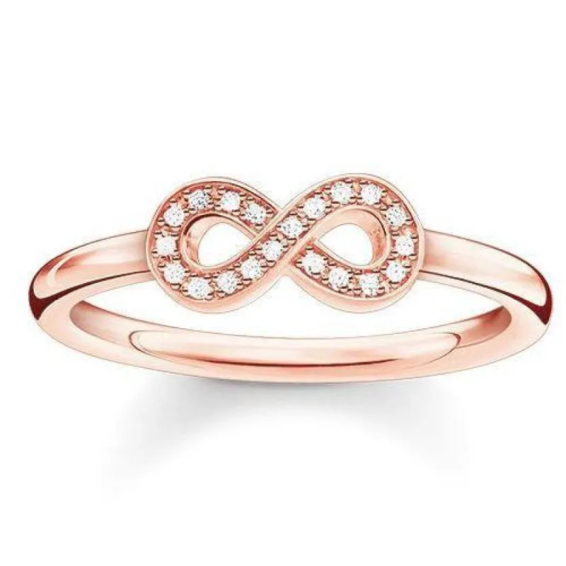 Thomas Sabo Glam And Soul Rose Gold White Zirconia Diamond Infinity Ring D sold by C.W. Sellors