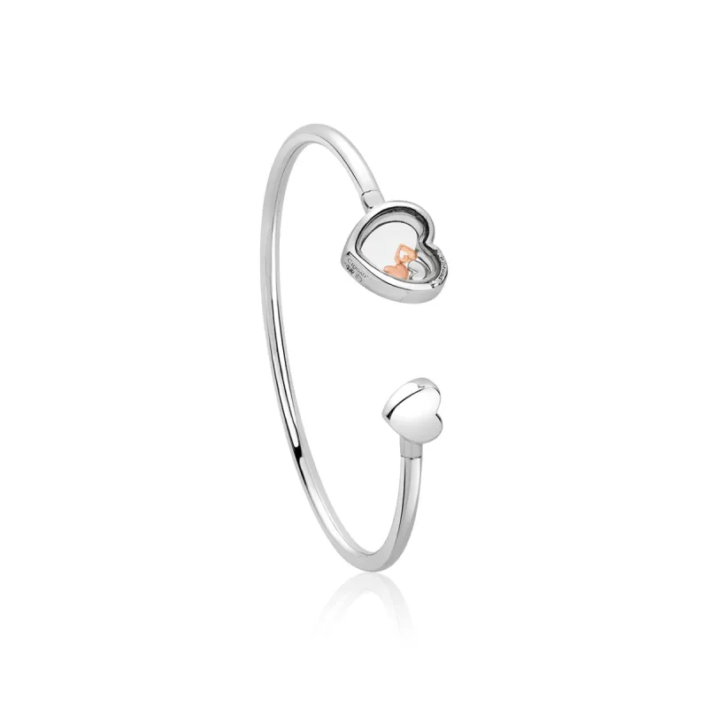 Clogau Cariad Heart Inner Charm Sterling Silver Bangle D sold by C.W. Sellors