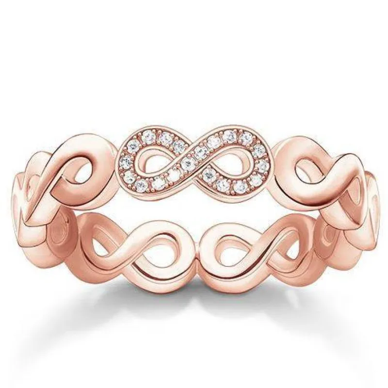Thomas Sabo Glam And Soul Rose Gold White Zirconia Diamond Infinity Ring D sold by C.W. Sellors