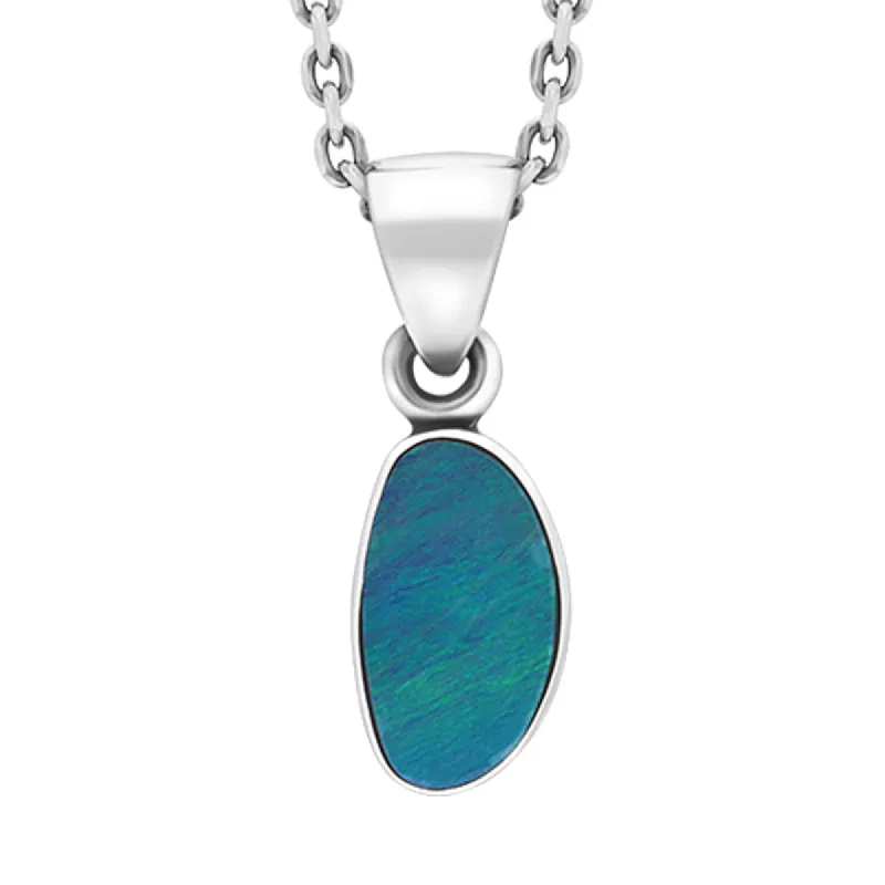 Sterling Silver Opal Doublet Abstract Necklace D sold by C.W. Sellors
