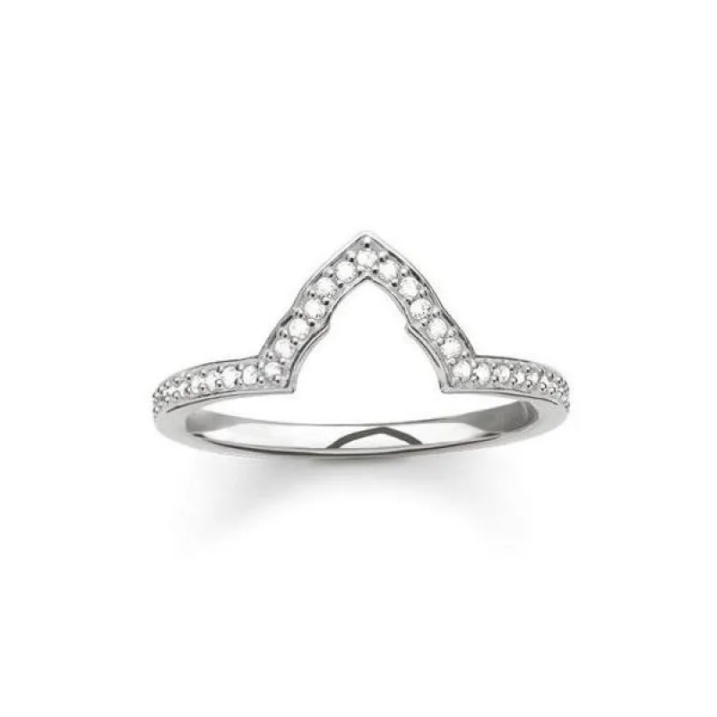 Thomas Sabo Glam And Soul Sterling Silver Zirconia Stacking Ring D sold by C.W. Sellors
