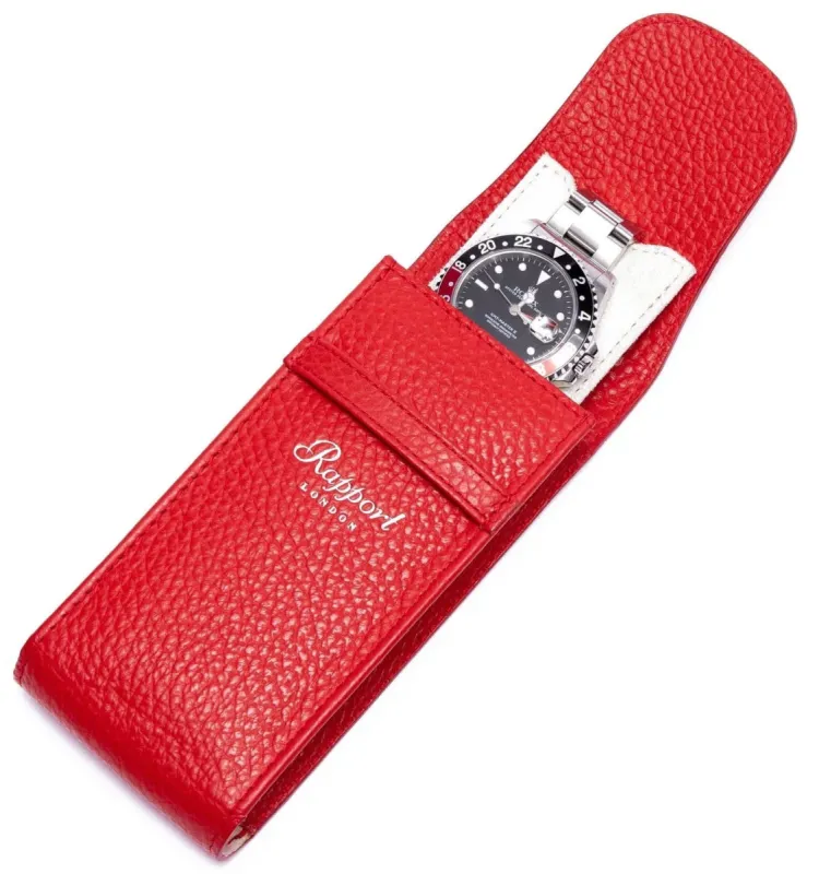 Rapport Watch Pouch Portobello Leather Red sold by C.W. Sellors