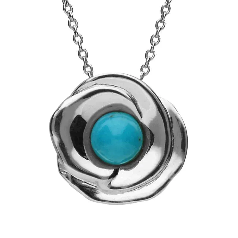 Sterling Silver Turquoise Stone Rose Necklace sold by C.W. Sellors