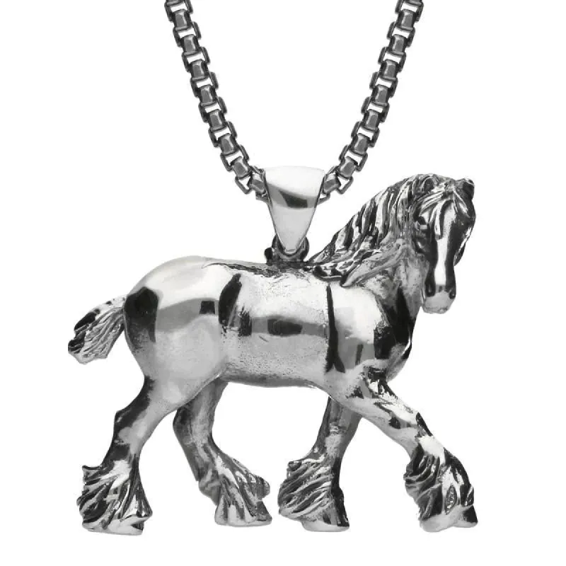 Sterling Silver Large Shire Horse Necklace sold by C.W. Sellors