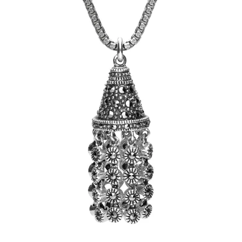 Sterling Silver Marcasite Style & Fashion Chandelier Necklace sold by C.W. Sellors