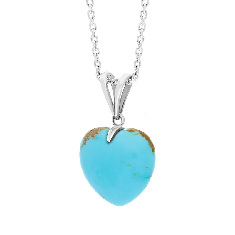Sterling Silver Turquoise Medium Carved Heart Split Bail Necklace sold by C.W. Sellors product image thumbnail 2