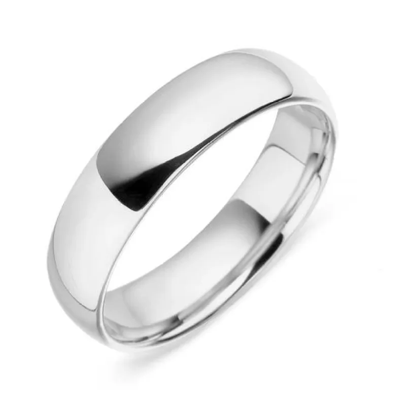 Platinum Classic Court Shape Wedding Ring D sold by C.W. Sellors