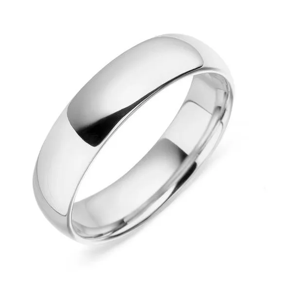 Platinum Classic Court Shape Wedding Ring D sold by C.W. Sellors