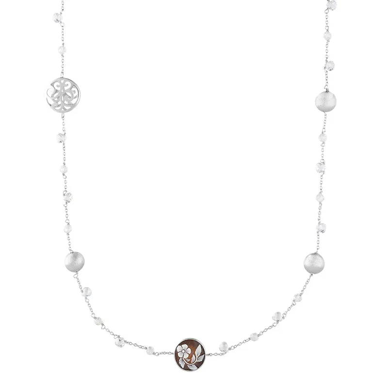 Sterling Silver Cubic Zirconia Cameo Round Flower Necklace D sold by C.W. Sellors product image thumbnail 2