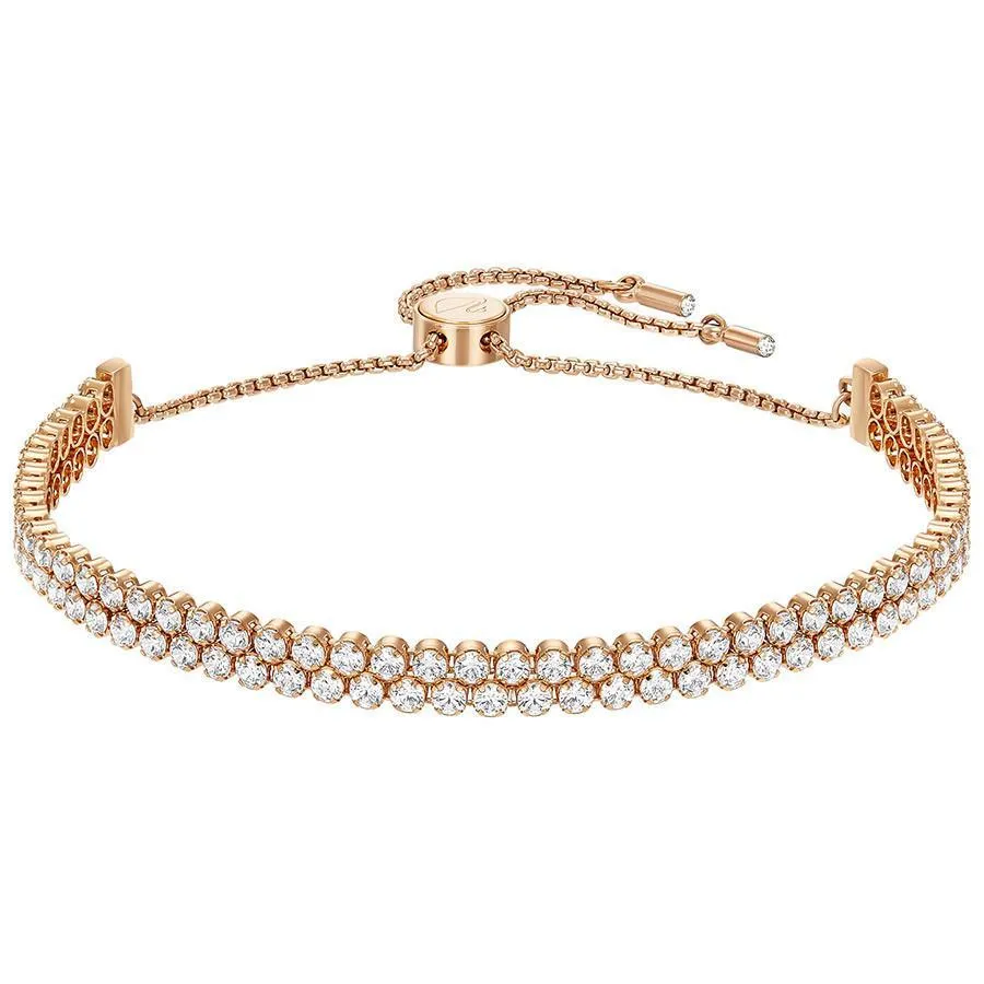 Swarovski Subtle Rose Gold Tone Plated White Crystal Double Bracelet D sold by C.W. Sellors