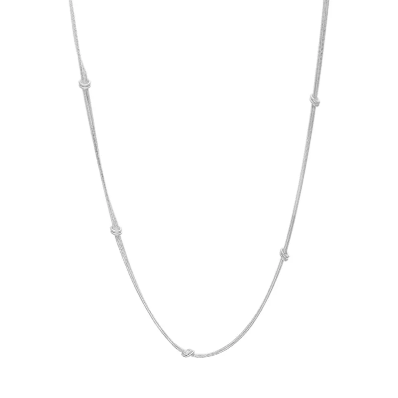 Sterling Silver 16 Inch Double Snake Knotted Chain sold by C.W. Sellors