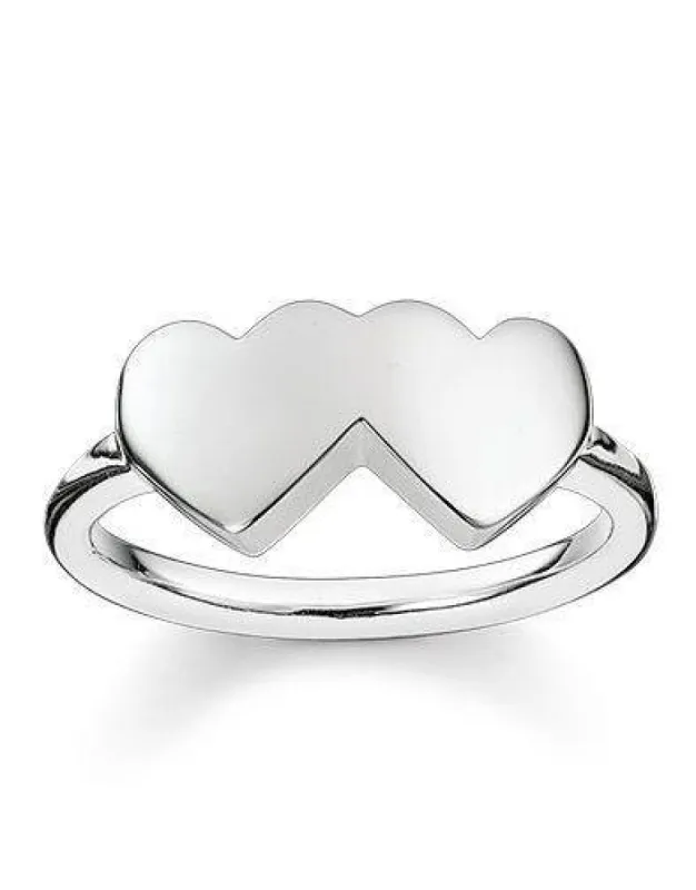 Thomas Sabo Glam And Soul Sterling Silver Hearts Ring D sold by C.W. Sellors