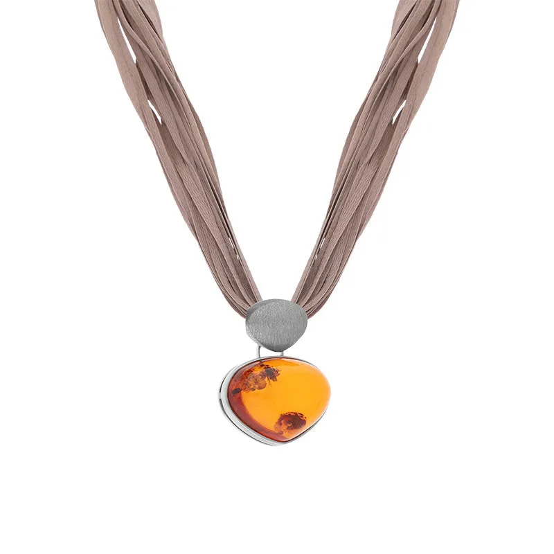 Sterling Silver Amber On Silk Necklace D sold by C.W. Sellors product image thumbnail 2