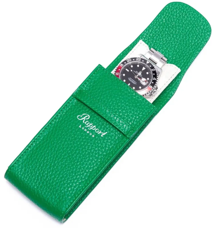 Rapport Watch Pouch Portobello Leather Green made by C.W. Sellors