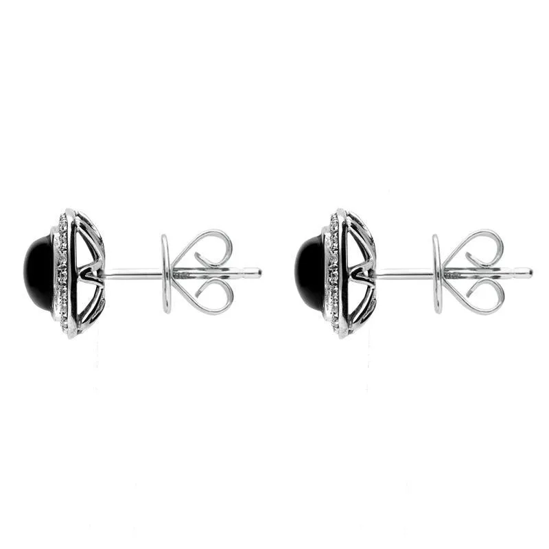 18ct White Gold Whitby Jet 0.18ct Diamond Square Stud Earrings D sold by C.W. Sellors product image thumbnail 2