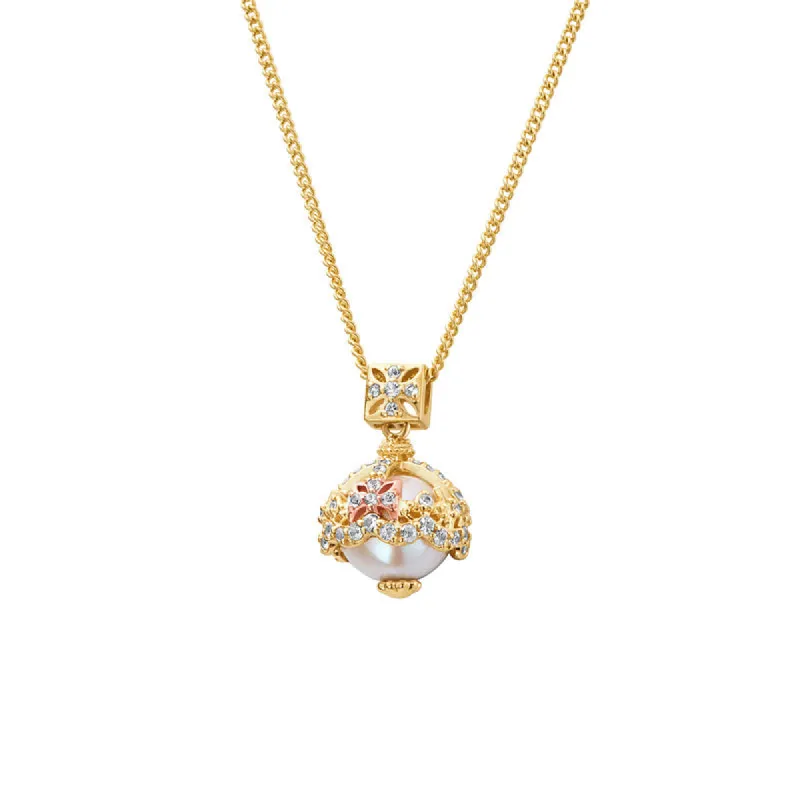 Clogau Royal Crown 9ct Gold Genuine Zircon Pearl Pendant D sold by C.W. Sellors