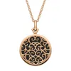 9ct Rose Gold Whitby Jet Flore Filigree Necklace sold by C.W. Sellors