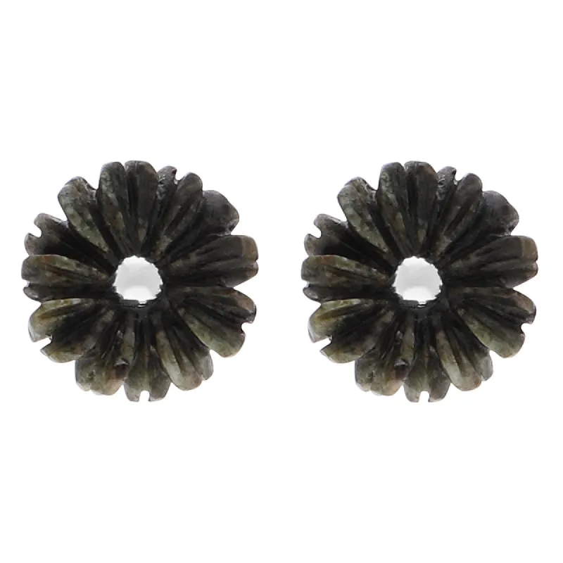 Sterling Silver Preseli Blue Stone Tuberose Daisy 8mm Stud Earrings sold by C.W. Sellors