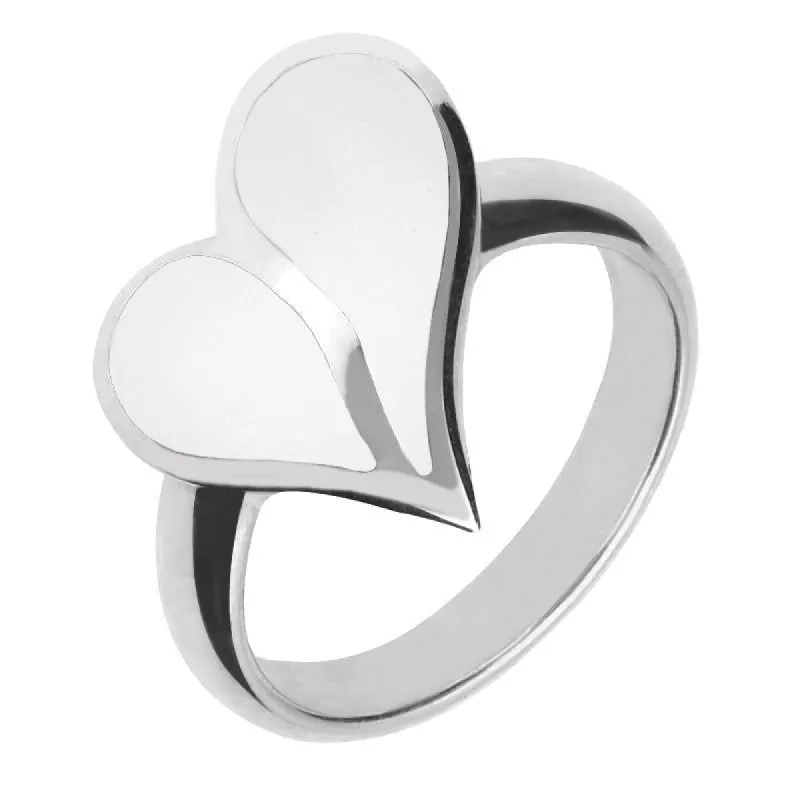 Sterling Silver Bauxite Split Heart Ring sold by C.W. Sellors