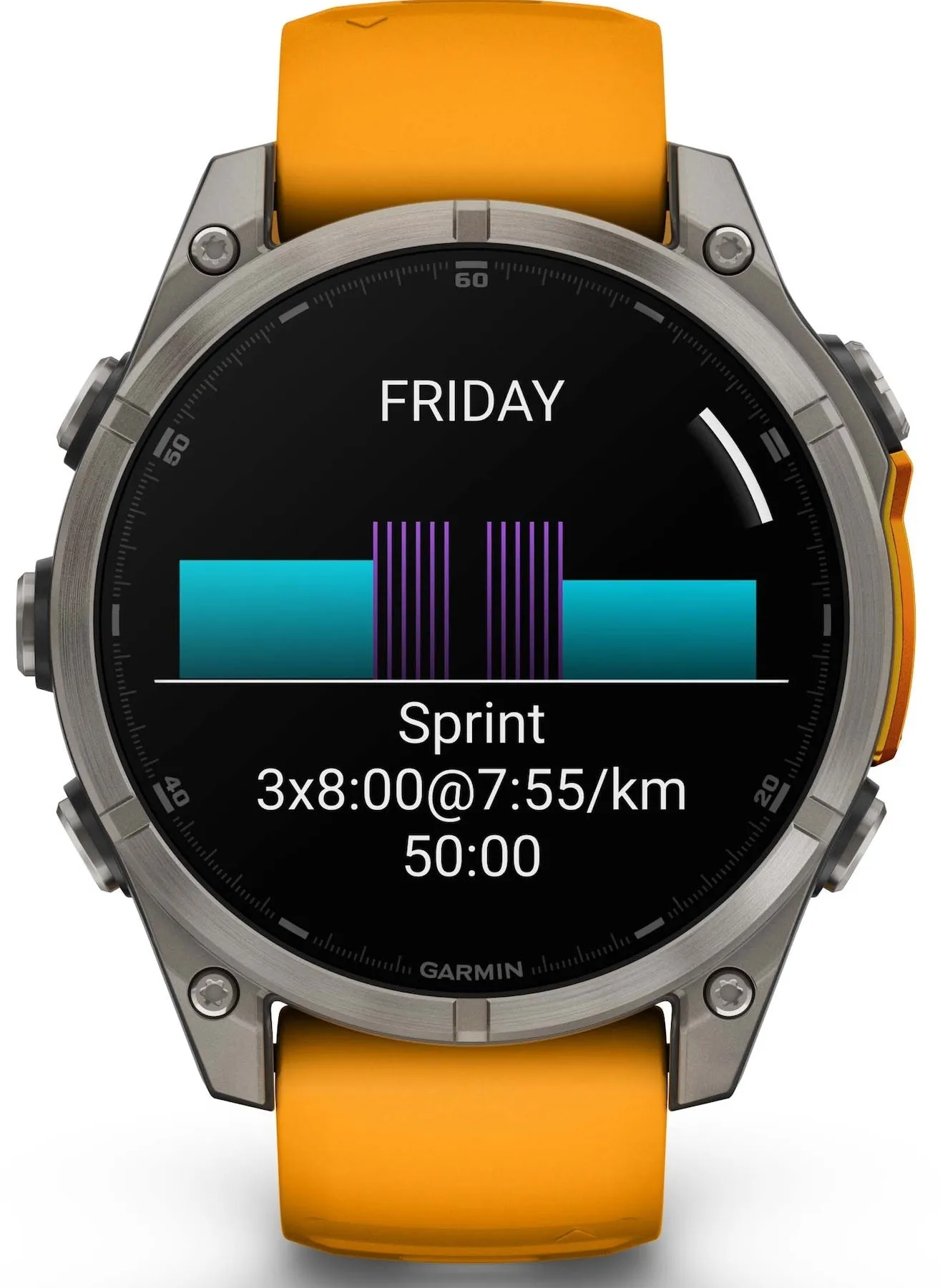 Garmin Fenix 8 47mm Sapphire AMOLED Titanium Spark Orange Graphite Silicone Watch sold by C.W. Sellors product image thumbnail 4