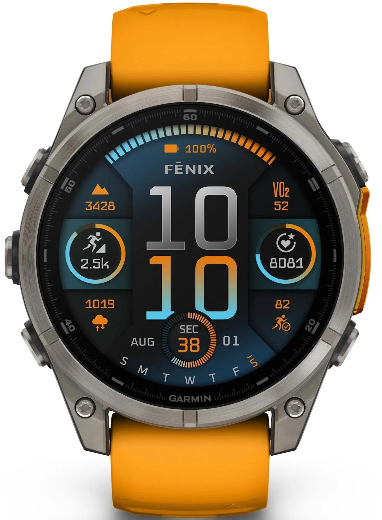 Garmin Fenix 8 47mm Sapphire AMOLED Titanium Spark Orange Graphite Silicone Watch sold by C.W. Sellors product image thumbnail 5