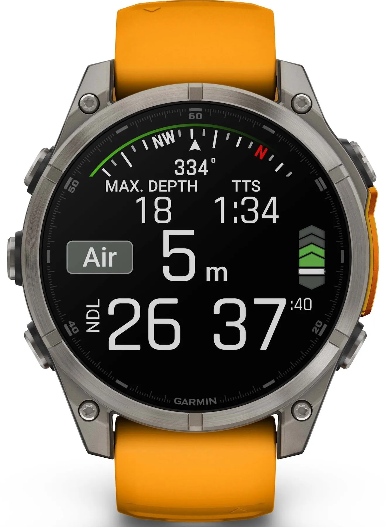 Garmin Fenix 8 47mm Sapphire AMOLED Titanium Spark Orange Graphite Silicone Watch sold by C.W. Sellors product image thumbnail 3