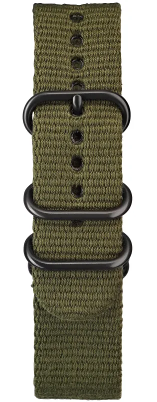 Elliot Brown Strap Nylon 22mm Olive Ballistic Gunmetal Hardware sold by C.W. Sellors