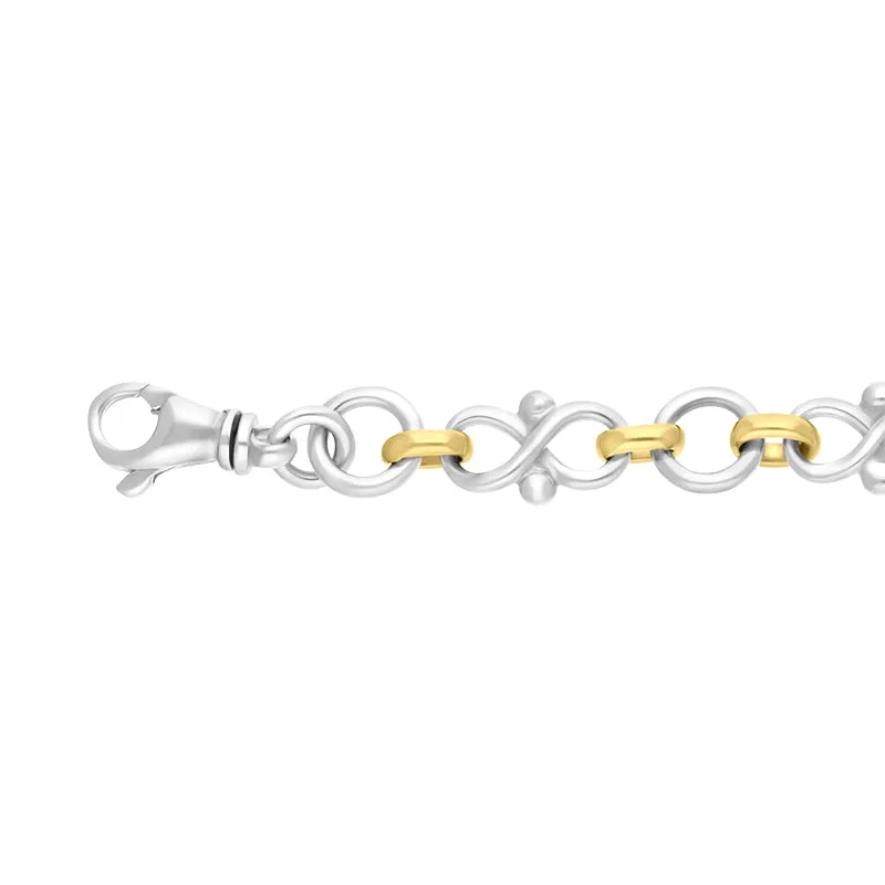 18ct Yellow Gold Sterling Silver Infinity Link Handmade Bracelet sold by C.W. Sellors product image thumbnail 2