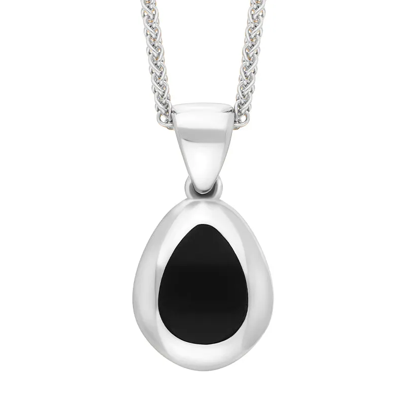 9ct White Gold Whitby Jet Fleur De Lis Pear Shape Necklace sold by C.W. Sellors product image thumbnail 3