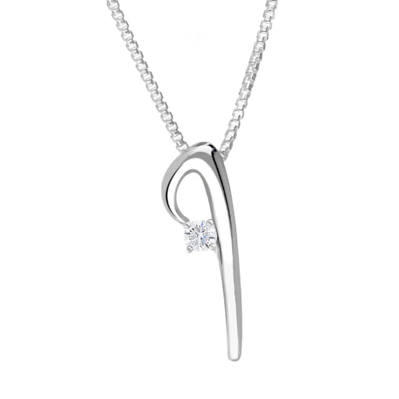 Love Letters 9ct White Gold 0.10ct Diamond Initial I Necklace sold by C.W. Sellors