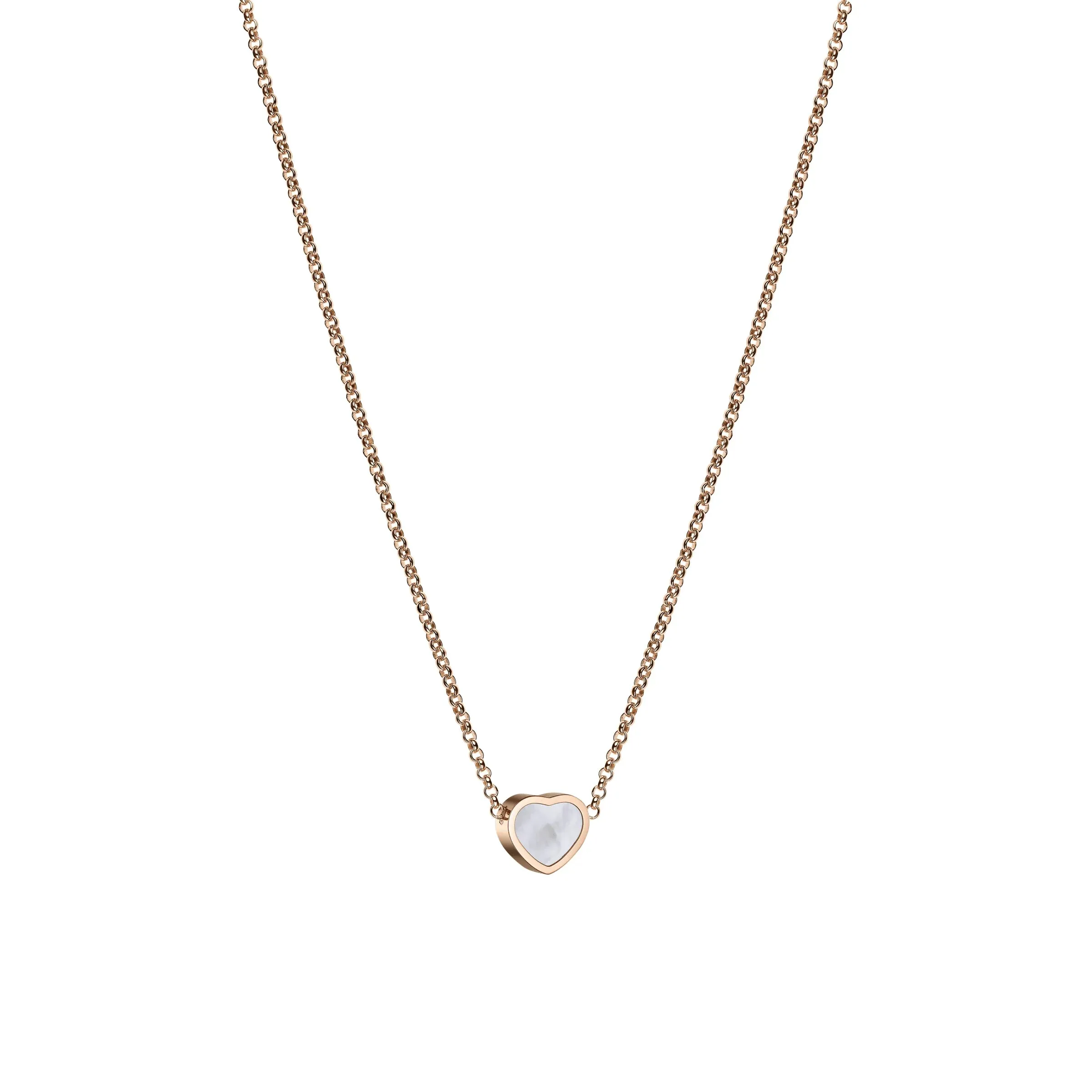 Chopard My Happy Hearts 18ct Rose Gold Mother of Pearl Necklace sold by C.W. Sellors product image thumbnail 2