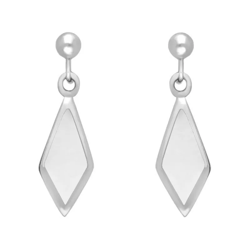 Sterling Silver Bauxite Dinky Diamond Shape Drop Earrings sold by C.W. Sellors