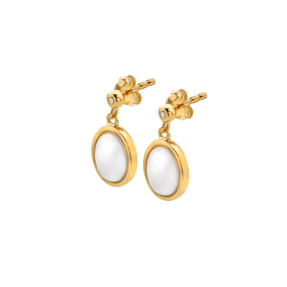 Hot Diamonds Gold Plated Sterling Silver Mother Of Pearl Oval Earrings sold by C.W. Sellors product image thumbnail 2