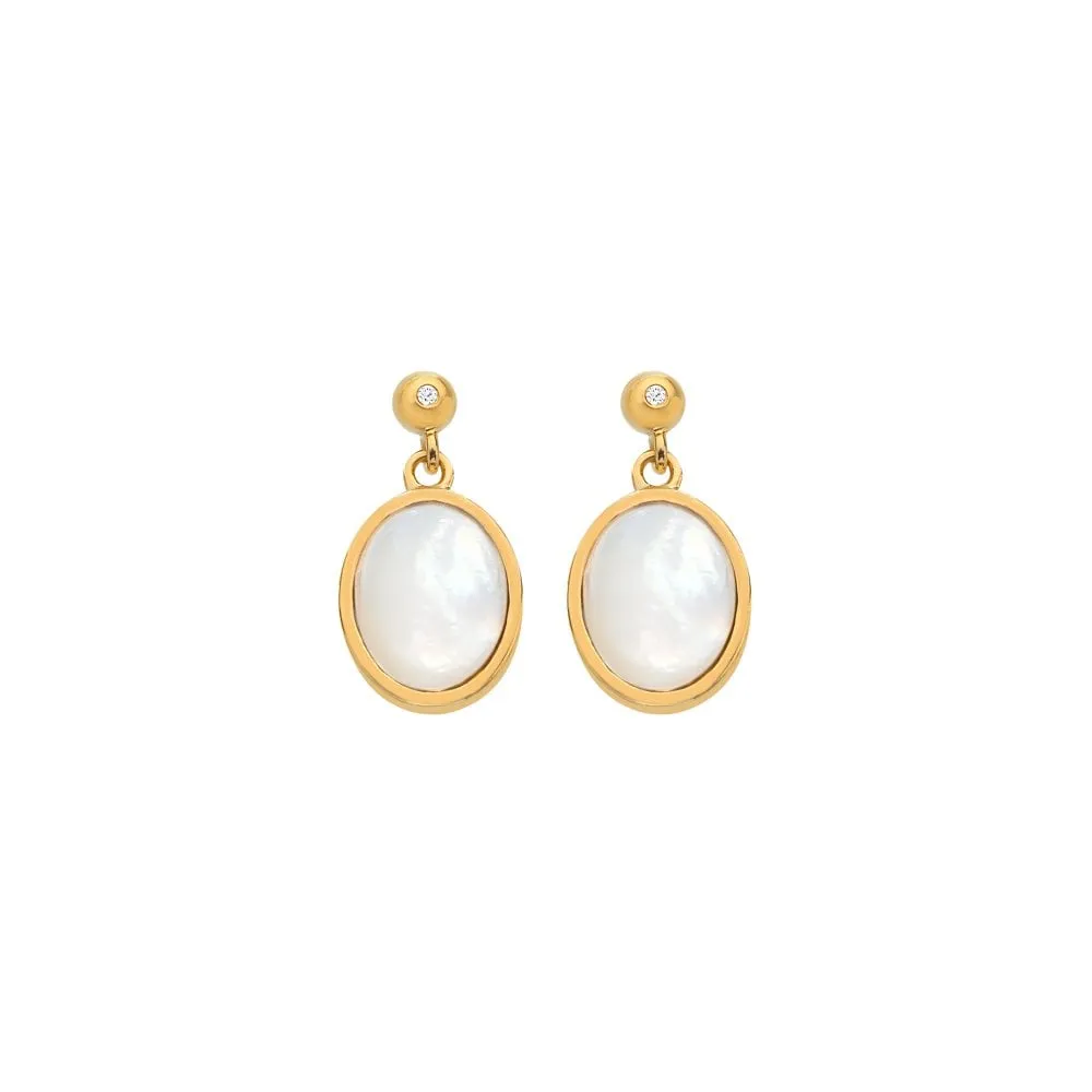 Hot Diamonds Gold Plated Sterling Silver Mother Of Pearl Oval Earrings sold by C.W. Sellors
