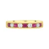 18ct Yellow Gold Ruby Diamond Channel Set Half Eternity Ring sold by C.W. Sellors