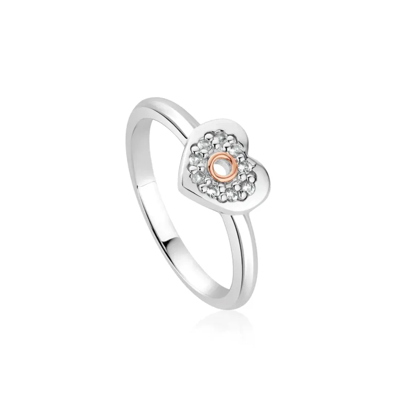 Clogau Cariad Sparkle Sterling Silver Sparkle White Topaz Ring sold by C.W. Sellors