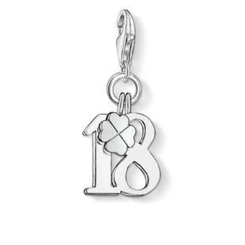 Thomas Sabo Charm Club Sterling Silver Lucky Number 18 Charm D sold by C.W. Sellors