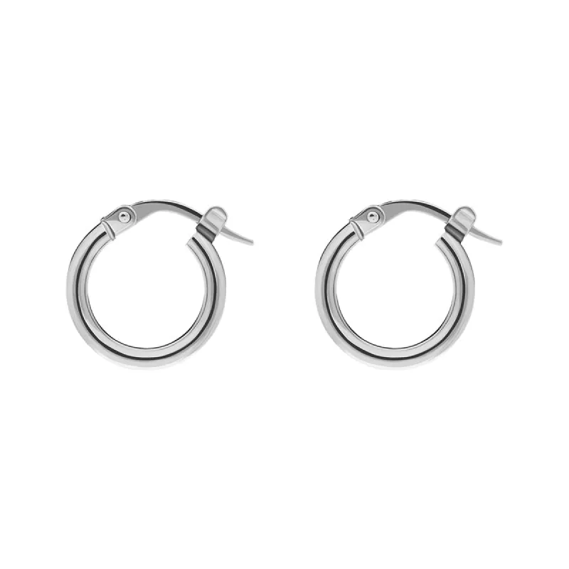 Sterling Silver Rhodium Plating Rounded Hoop Earrings D sold by C.W. Sellors
