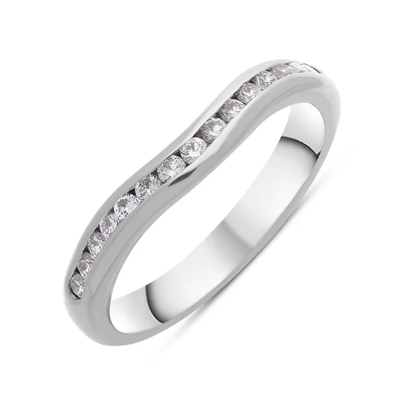 18ct White Gold 0.27ct Diamond Channel Set Wedding Half Eternity Ring D sold by C.W. Sellors