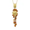 Sterling Silver Gold Plated Amber Freshwater Pearl Pendant Necklace D sold by C.W. Sellors