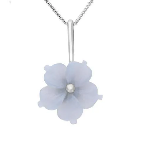 Sterling Silver Blue Chalcedony Tuberose 20mm Carnation Necklace sold by C.W. Sellors