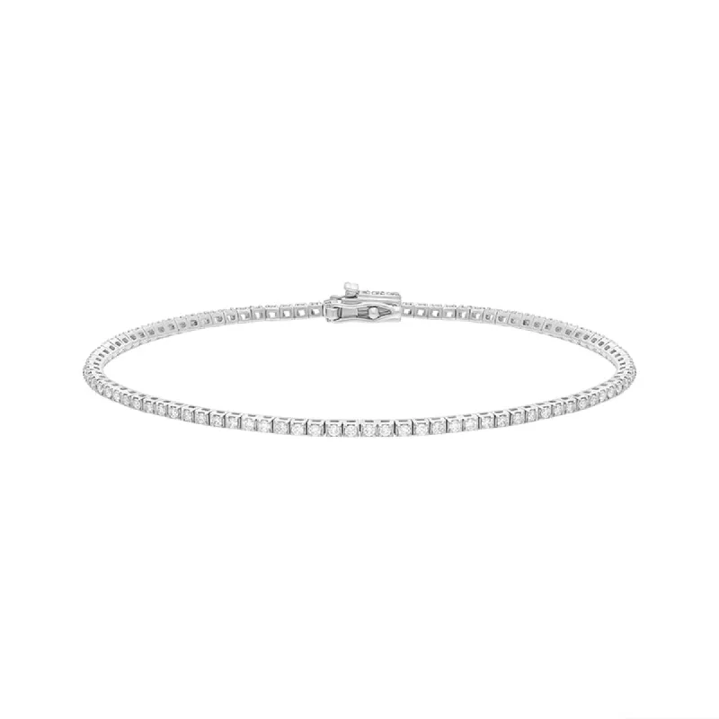 18ct White Gold 0.86ct Diamond Line Bracelet sold by C.W. Sellors