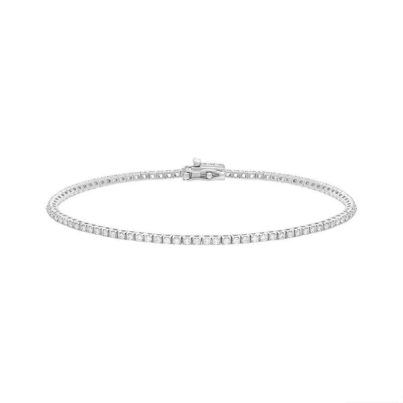 18ct White Gold 0.86ct Diamond Line Bracelet sold by C.W. Sellors