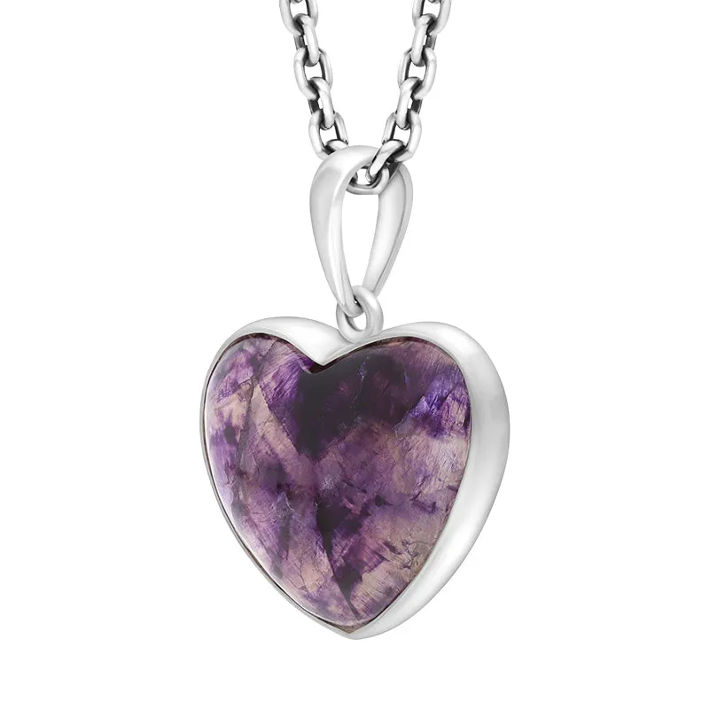 Sterling Silver Blue John Heart Pendant Necklace D sold by C.W. Sellors product image thumbnail 2